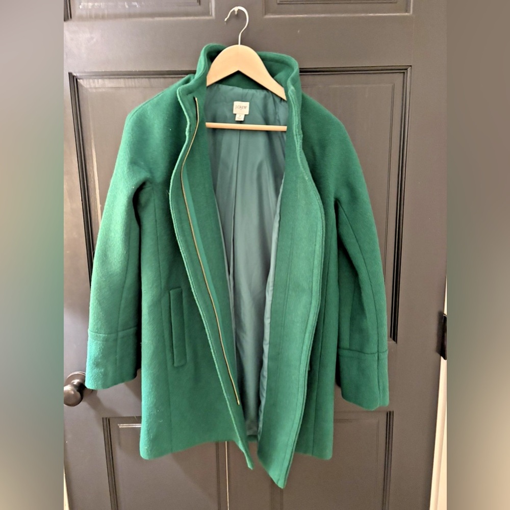 J. Crew Green Trench Coat Size 2